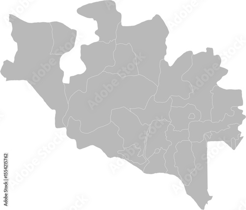 Niger, Nigeria – administrative vector map with local government area boundaries (Web Mercator projection, PPT-compatible & fully editable)