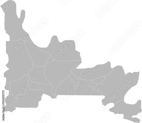 Ogun, Nigeria – administrative vector map with local government area boundaries (Web Mercator projection, PPT-compatible & fully editable)