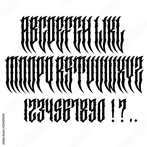 alphabet, vector, letters, numbers, punctuation marks,