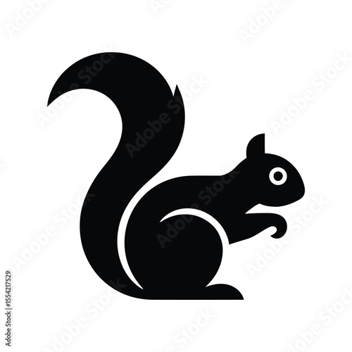 Elegant Black Squirrel Silhouette Nature's Design