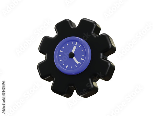 Time management icon 3d rendering vector illustration