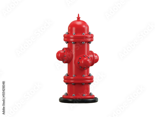 Red Fire Hydrant icon 3d render concept of extinguishing burning building water supply in case of Street fire hydrant extinguishing technology vector illustration