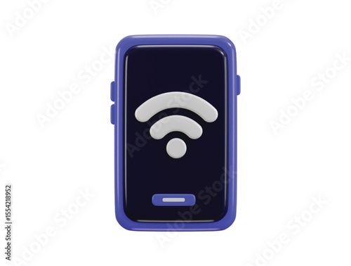 Smartphone with network connectivity icon 3d render concept of Wi-Fi signal, Smartphone network icon vector illustration