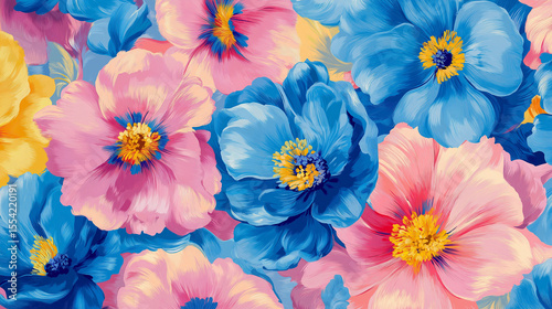 Full bloom colorful flower backdrop. Spring flower cosmos pattern seamless. Many flower background. Natural background. 