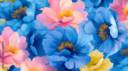 Full bloom colorful flower backdrop. Spring flower cosmos pattern seamless. Many flower background. Natural background. 