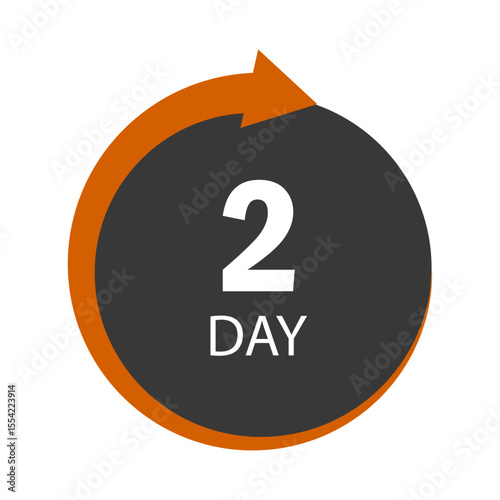 Circular graphic symbolizing two-day delivery or timeframe