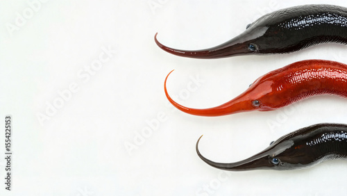 Colorful genetic creatures on white background, showcasing unique forms and colors for biology concept