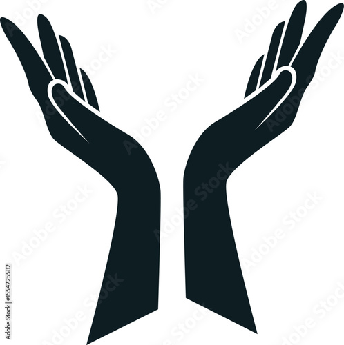 Two hands vecor illustration on whie background