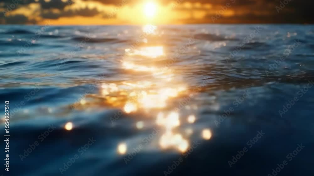 A serene ocean scene at sunset, with shimmering water reflecting the vibrant colors of the sky. A serene ocean scene at sunset, with shimmering water reflecting the vibrant colors of the sky.
