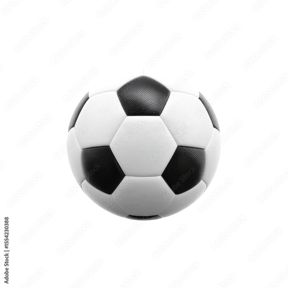 Obraz premium Classic Black and White Soccer Ball on a Transparent Background for Sports and Recreation Themes