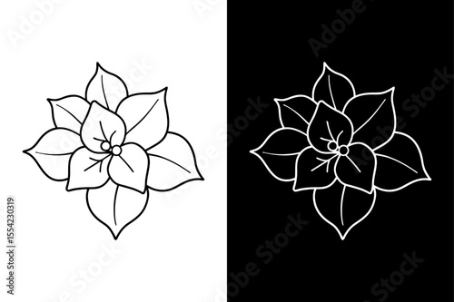 Minimalist Bougainvillea Blooming Branch line Icon for Elegant Floral Designs