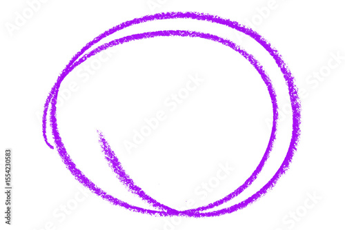 Purple pencil highlight circle mark isolated on transparent background