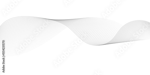"Abstract wave element for design. Digital frequency track equalizer. Stylized line art background. Vector illustration. Wave with lines created using blend tool."