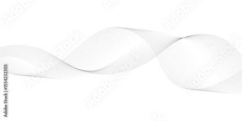 Vector abstract white light blend paper wave flow digital gradient transparent tech wave curve creative technology flowing smooth diagonal background. Modern creative wave lines glowing moving sound