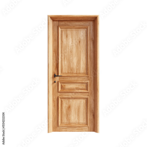 Elegant Wooden Door with Natural Finish and Simple Design for Interior Spaces and Home Decor