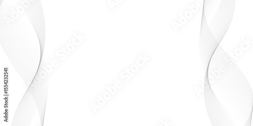 Vector abstract white light blend paper wave flow digital gradient transparent tech wave curve creative technology flowing smooth diagonal background. Modern creative wave lines glowing moving sound