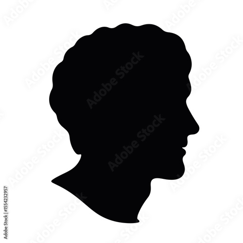 Silhouette of a healthy brain on white background, brain health concept