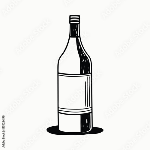 wine bottle vector illustration