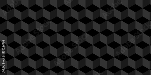 Minimal abstract dark black background from cubes vector art. Geometric tiles and mosaic creative stylish seamless pattern block cube background. minimal hexagon Cubes mosaic shape vector design	

