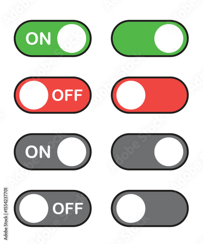 colorful on off buttons, buttons for web vector icons