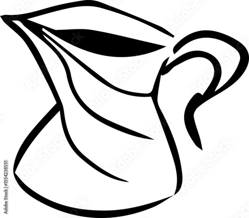 Milk Jug Line Icon | Hand Drawn Coffee Creamer Outline
