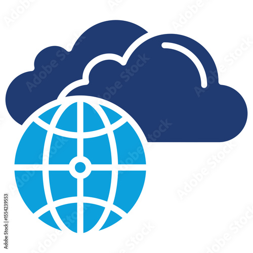 Web Cloud Flat Blue Icon