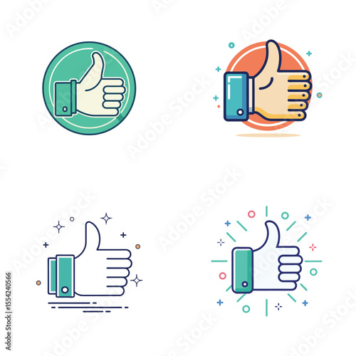 Simple, clean, thumbs icon set, logo vector design