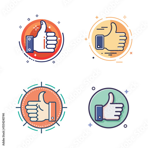 Simple, clean, thumbs icon set, logo vector design