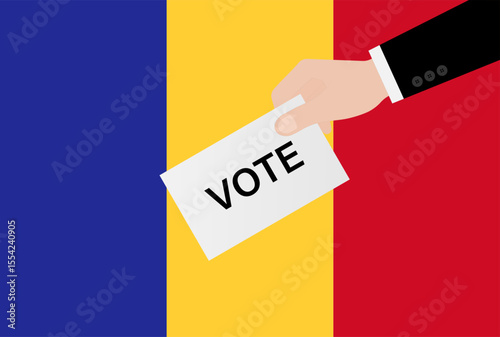 Election in Romania. Election Concept. Vector Illustration.