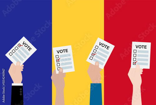 Election in Romania. Election Concept. Vector Illustration.