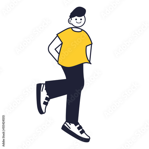 simple character pose 3d icon illustration