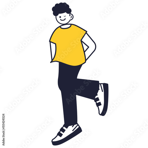 simple character pose 3d icon illustration