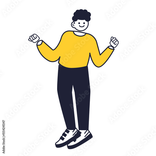 simple character pose 3d icon illustration