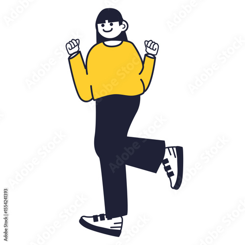 simple character pose 3d icon illustration