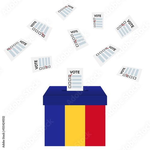 Election in Romania. Election Concept. Vector Illustration.