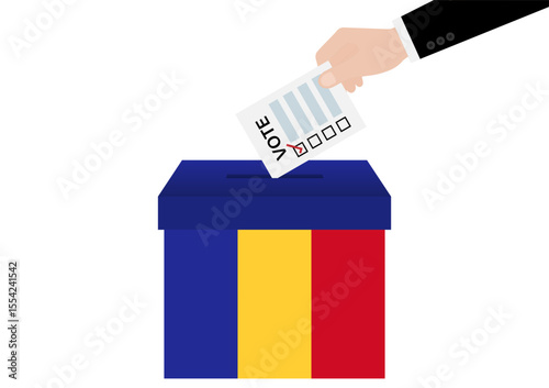 Election in Romania. Election Concept. Vector Illustration.