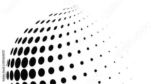 Wavy gradient halftone dots pattern texture background
