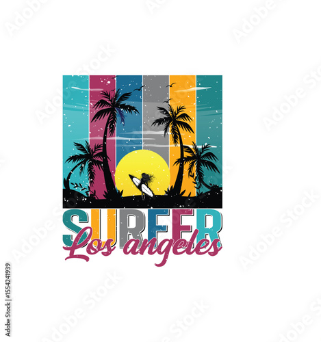 Nighttime Beach T-shirt Design, EPS, VECTOR