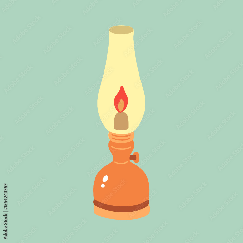 Nighttime Lamp with Soft Glow, Vector Nighttime Lamp with Soft Glow, Vector