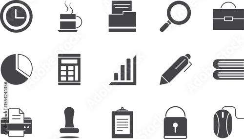 Essential Business Icons  High-Quality Vector Graphics for Presentations, Websites, and Documents. Downloadable in EPS format for seamless integration into your projects.