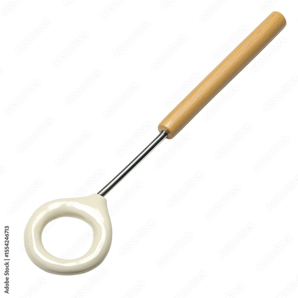 Naklejka premium Innovative Cooking Utensil with Wooden Handle and Silicone Head