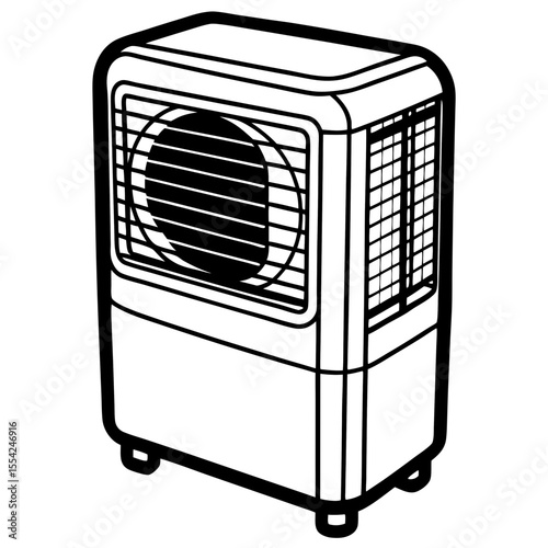 Modern Air Cooler Line Art Design