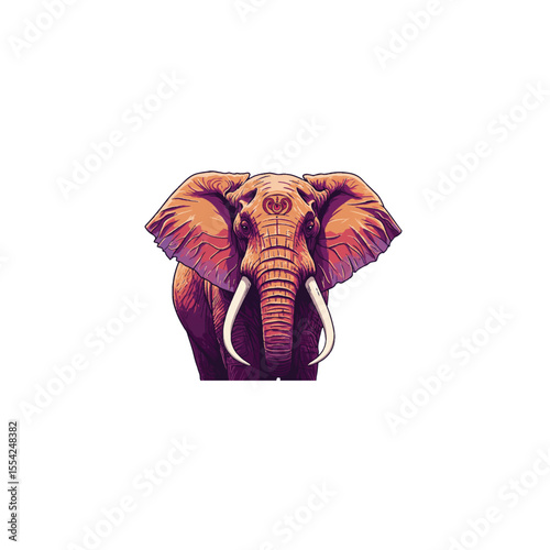 Cute elephant animal. Coloring book page for children. Black and White Cartoon Illustration line art, elephant head silhouette. Vector illustration.