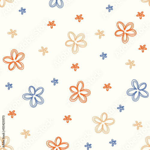 Multi lines wired flower pattern vector image