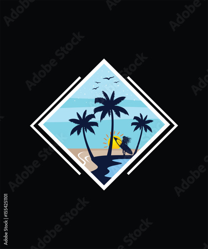 Summer Beach T-shirt Design, EPS, VECTOR