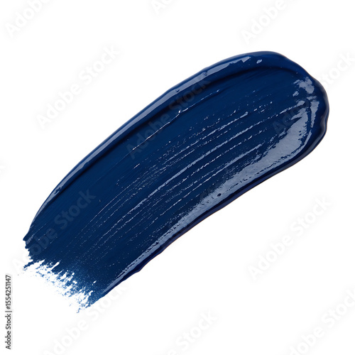 A textured brush stroke of navy blue paint, an artistic element for design isolated on a transparent background png