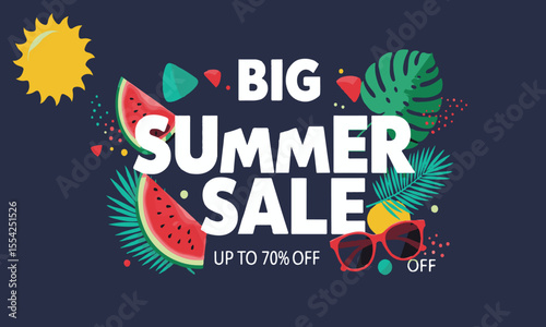 Modern and eye-catching vector for big summer sales, great for posters, websites, and seasonal marketing