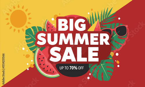 Modern and eye-catching vector for big summer sales, great for posters, websites, and seasonal marketing