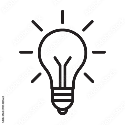 Vector light bulb icon illustration: a symbol of creative ideas and innovation in business