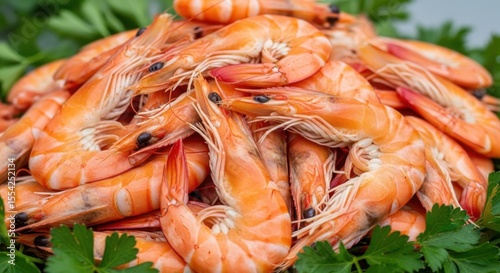 Deliciously Prepared Cooked Shrimp Feast Awaiting Your Enjoyment